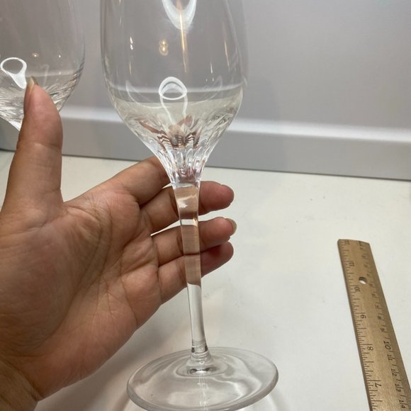 Set Of 2 Rogaska Crystal RGS17 Water Glasses Goblets Vertical Cuts Gold Rim - Picture 7 of 10